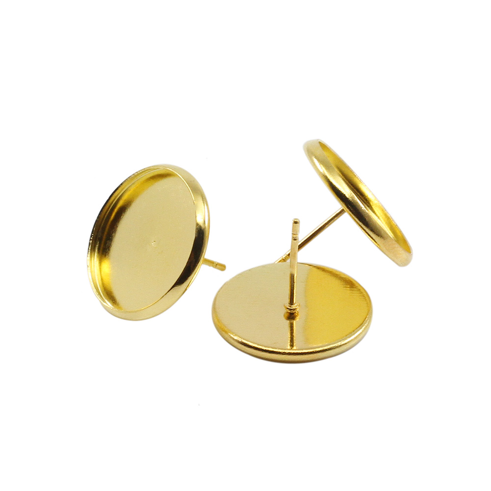 Bộ 50 cái ghim khuyên tai ST.KUNKKA bằng kim loại dạng khay dát vàng Rhodium 8-20mm dùng làm trang sức DIY