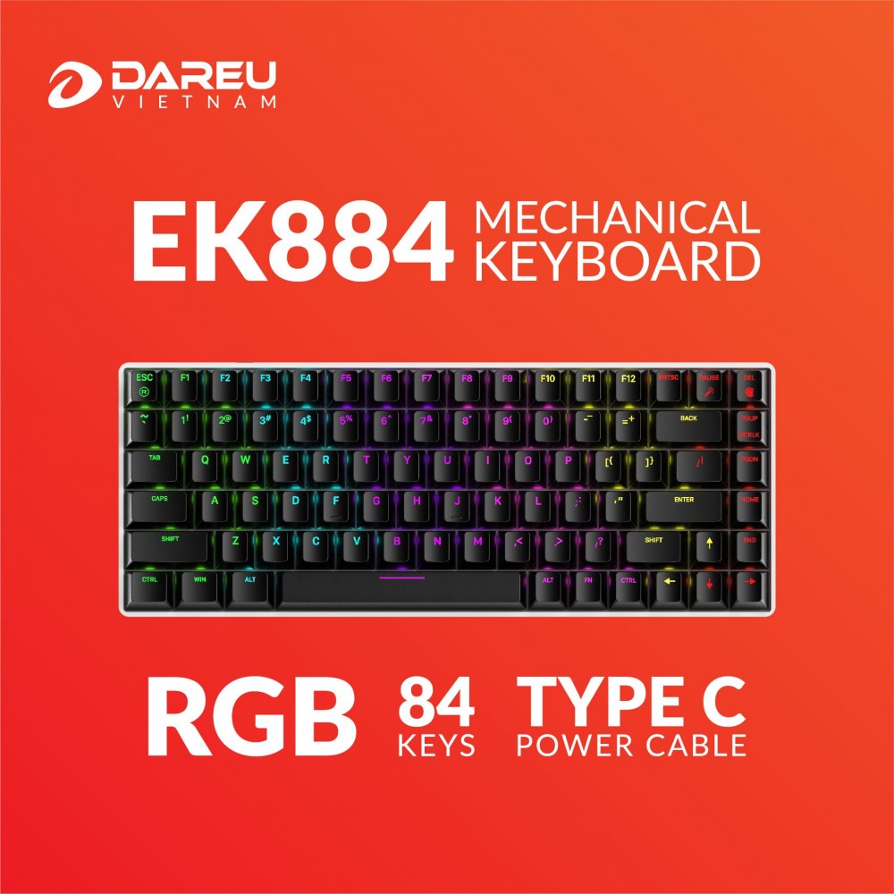 Bàn phím cơ Gaming DAREU EK884 84KEY