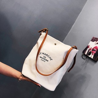 Túi vải canvas - Túi Tote vải canvas nữ LeMarche năng động cá tính size lớn để đồ BnB 9032