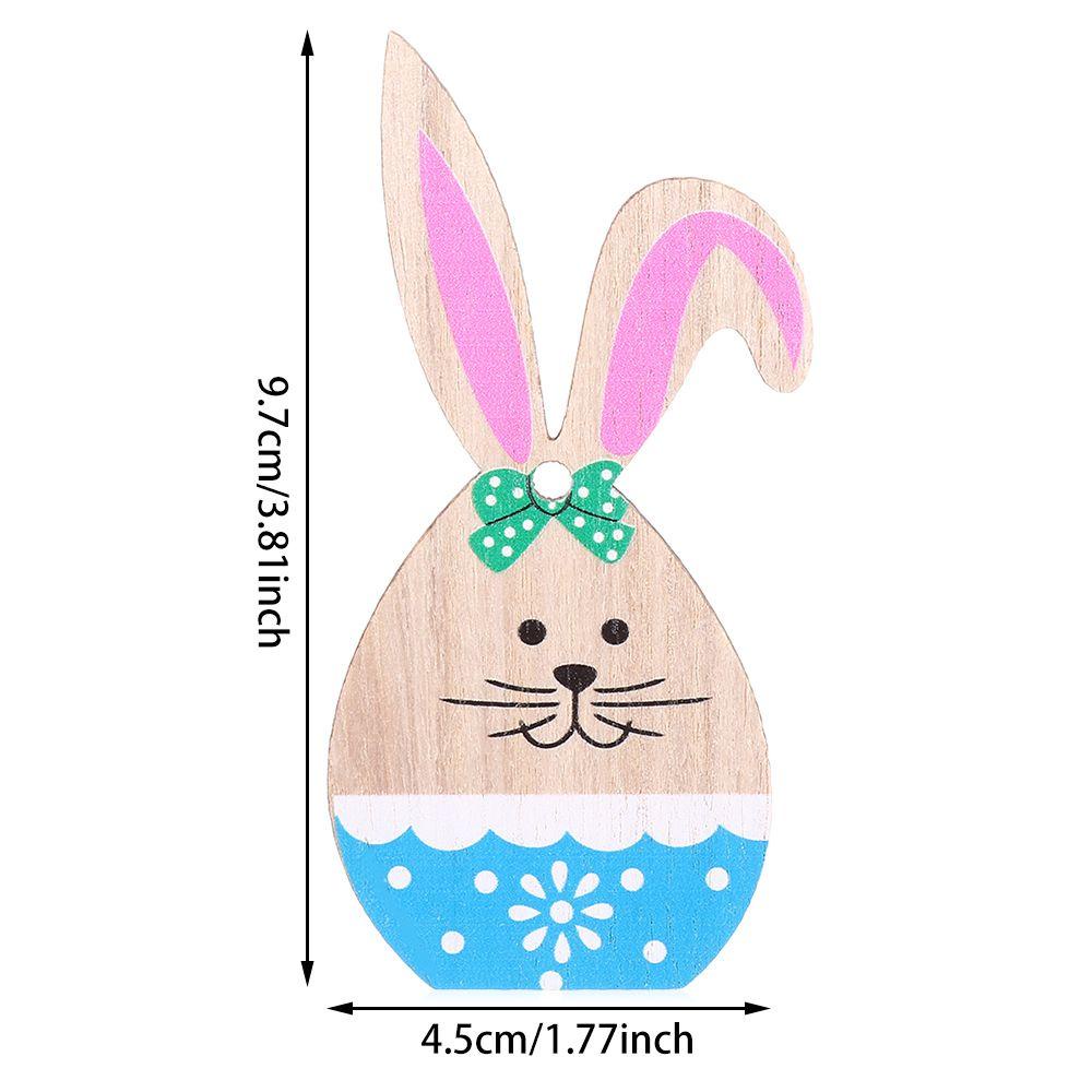 CONOPERY Phụ Kiện Treo Trang Trí Bằng Gỗ Tự Nhiên Hình Thỏ Phục Sinh