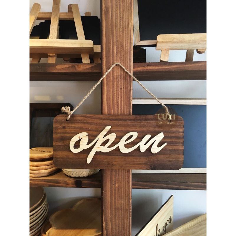 HCM | Bảng gỗ treo cửa 2 mặt OPEN/CLOSE LUXI DECOR HCM
