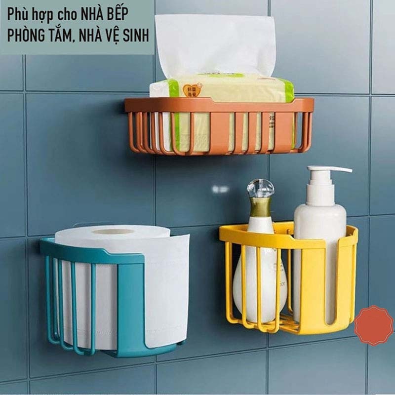 [Decor nhà xinh] Giỏ đựng giấy vệ sinh dán tường tiện ích Việt Nhật đa năng bằng nhựa tiện dụng