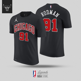 Nba chicago bulls áo thun bóng rổ không. 91 dennis rodman