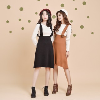Đầm len giả yếm set dài ngang gối [RL29]