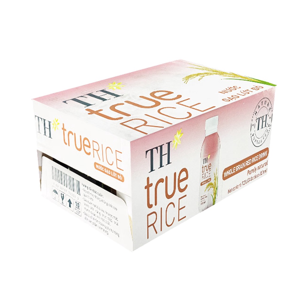 Thùng 24 chai nước gạo lứt đỏ/gạo rang TH True Rice 300ml