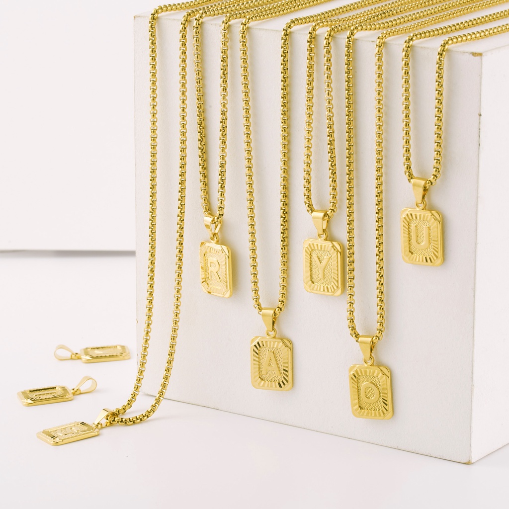 Dây chuyền RINHOO FRIENDSHIP mạ vàng 18K mặt hình 26 chữ cái tùy chọn thời trang