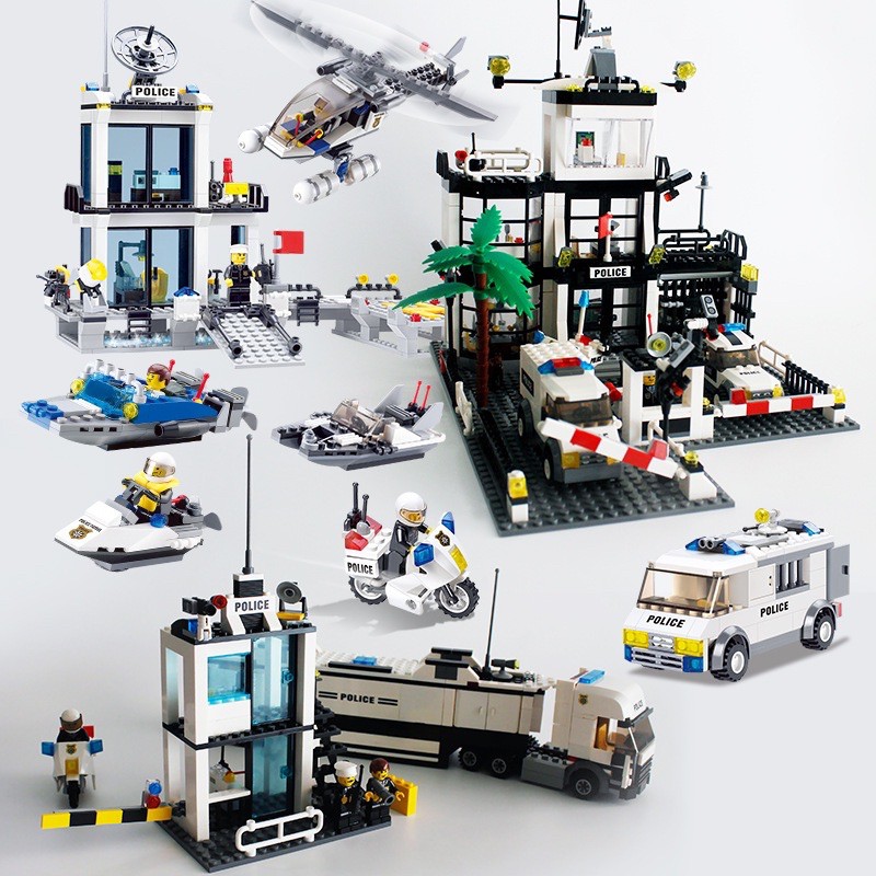 [ Hàng có sẵn ] Lego đồ chơi lắp ráp ngôi nhà, xe cảnh sát 631 miếng ghép -đồ chơi xếp hình