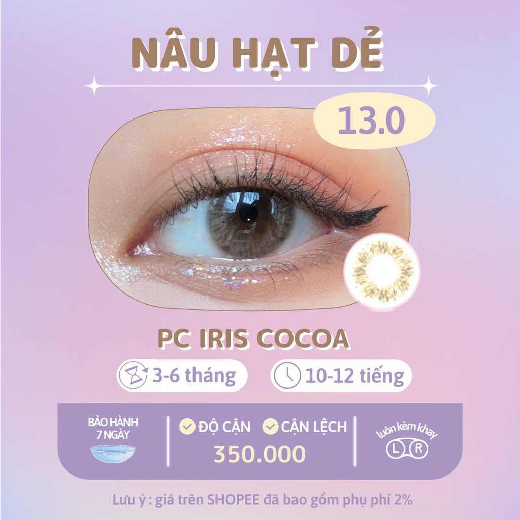 Kính Áp Tròng nâu hạt dẻ Siesta Iris Cocoa dành cho mắt nhạy cảm - Pc Hydrogel | Hạn sử dụng 6 tháng