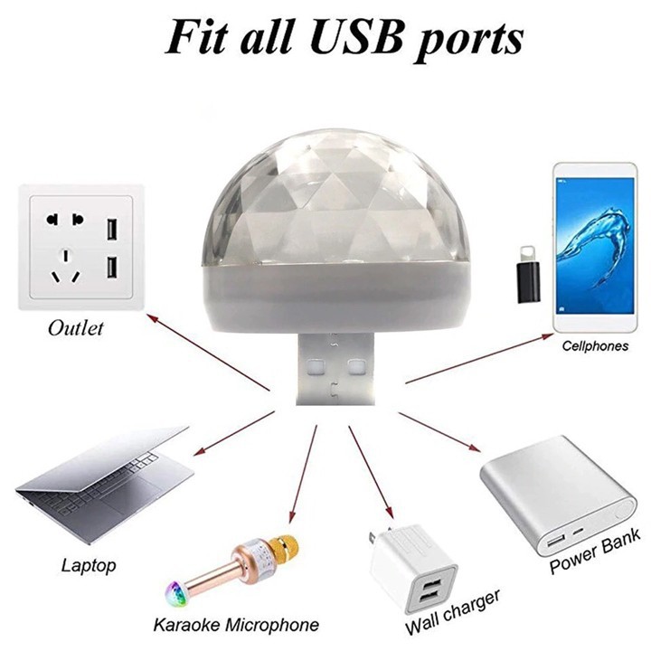 Đèn led vũ trường 7 màu nguồn USB,chớp cảm ứng theo nhạc k868 - DTM Store