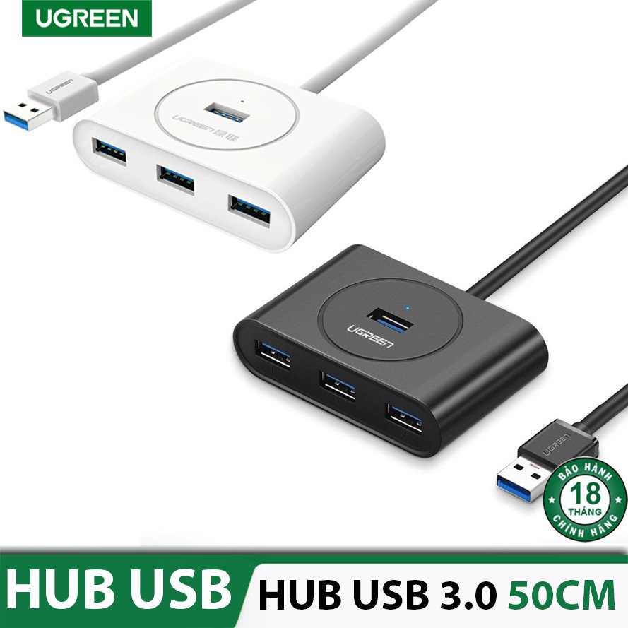 Bộ chia USB 3.0 ra 4 Cổng Chính hảng Ugreen 20290 20282 CR113,dây 0.5met