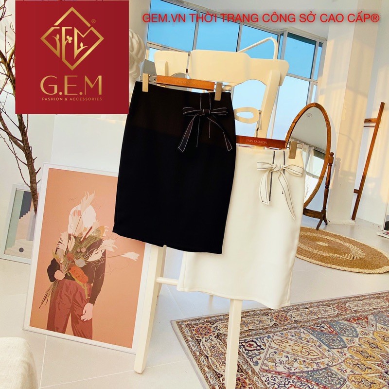 Chân váy công sở có thắt nơ hông - hàng thiết kế GEM.VN | BigBuy360 - bigbuy360.vn