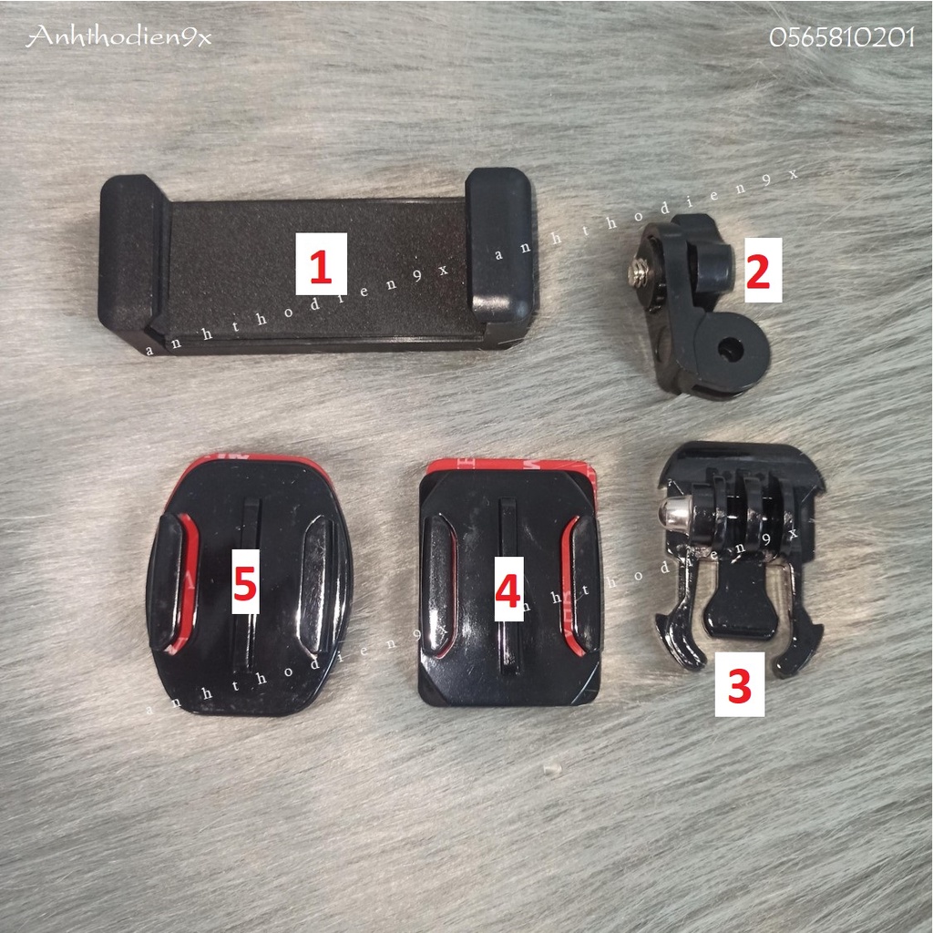 Kẹp Giữ Điện Thoại Cho Xe Máy Gắn Vị Trí Đồng Hồ, Ốp Nhựa, Gắn Camera Hành Trình (mẫu 4,5 tặng keo 3M)