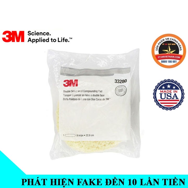 Phớt lông cừu 2 mặt 9 inch 3M 33280