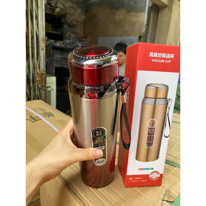 Bình giữ nhiệt kim cương, vỏ đỏ dung tích 800ml
