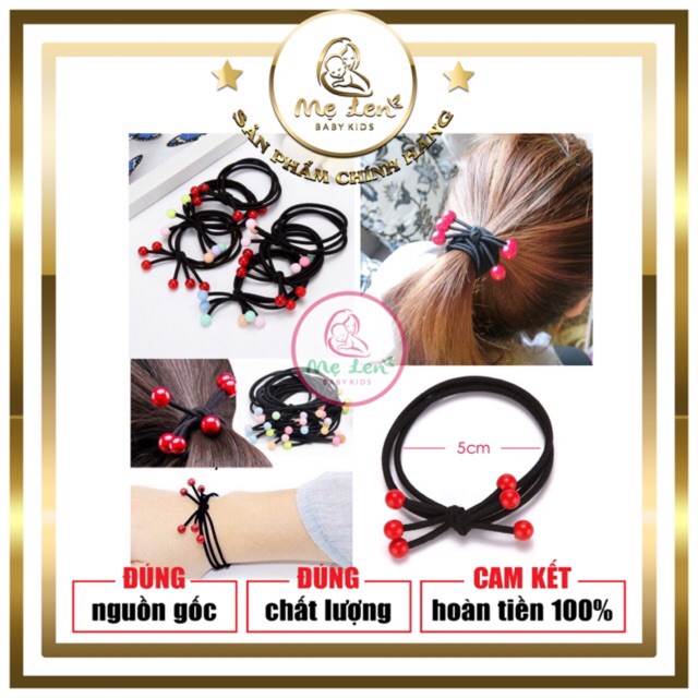 Dây Cột Tóc Đính Nơ Xinh Xắn Cho Nữ