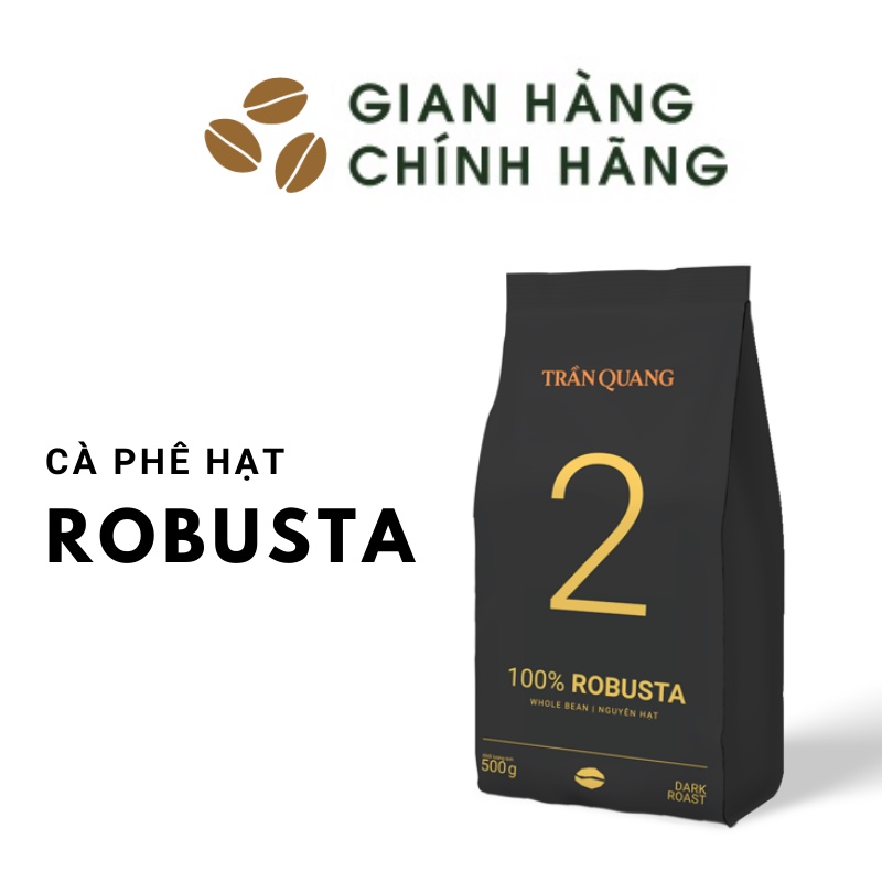 Cà phê hạt rang No.2 French Roast Trần Quang rang đậm bịch 500g
