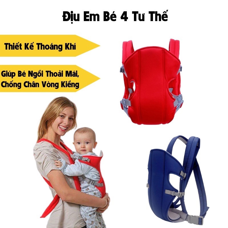 Túi Đeo Trẻ Em, Địu 4 Tư Thế, Đai Bế Bé .Điệu Em Bé Cotton Cao Cấp, Mềm Mịn An Toàn Cho Bé. Bh 6 tháng