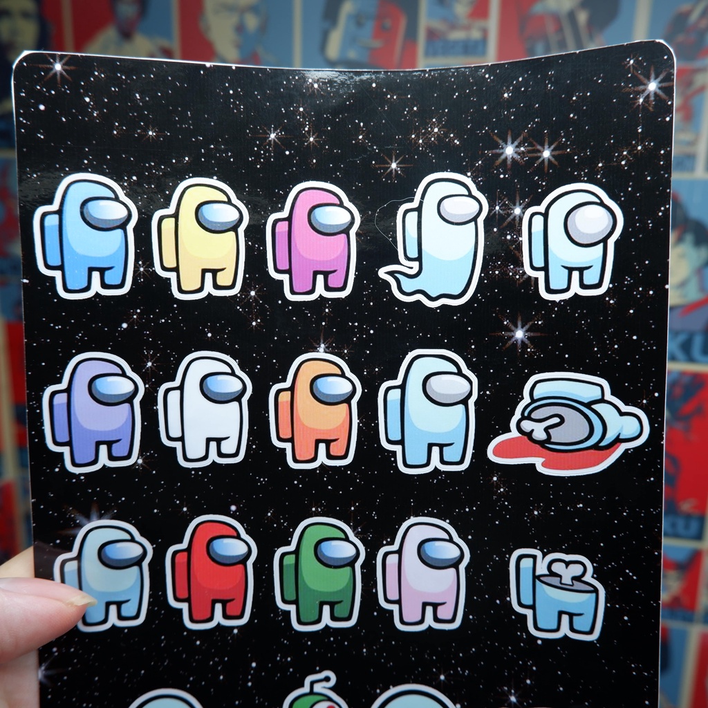 Set 22 Sticker Among Us - Chống Nước - Bền Màu - Dán Laptop , Dán Điện Thoại , Dán Mũ Nón Bảo Hiểm , Dán Vali, Dán Xe..