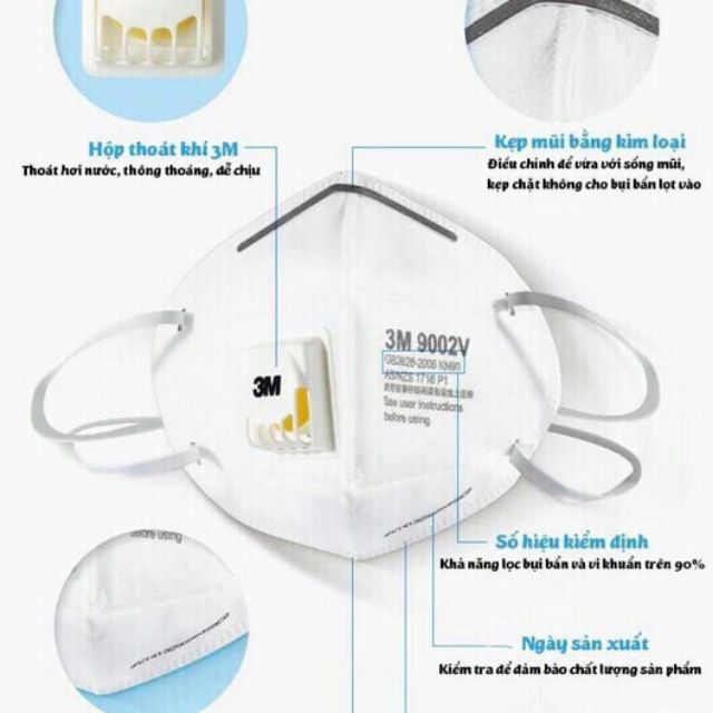 Khẩu trang 3M có van lọc khí ôi nhiễm | BigBuy360 - bigbuy360.vn
