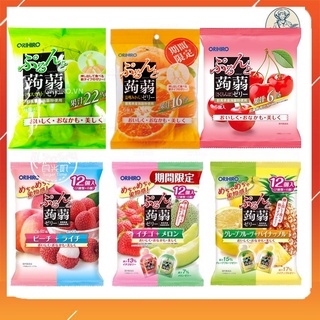 Thạch Trái Cây, Hoa Quả Orihiro Mix Đủ Vị Nhật Bản 120g, 240g Túi 6 gói (20gx6), Túi 12 gói (20gx12)