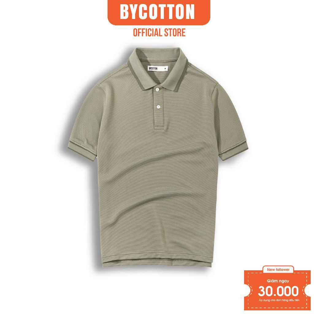 Áo Thun Gân Polo Nam Cổ Bẻ Màu Xanh Lá Đậm BY COTTON Ribbed Polo Dark Green