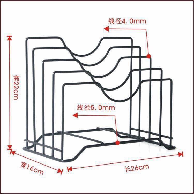 Kệ để dao thớt, vung nồi đa năng 4 ngăn Giá đựng tài liệu văn phòng đứng kiểu dáng hiện đại