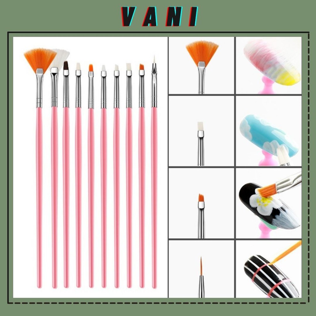 Set 15 Cọ Trang Trí Nail, Phụ Kiện Làm Nail - Vani Store [KIRA0060]