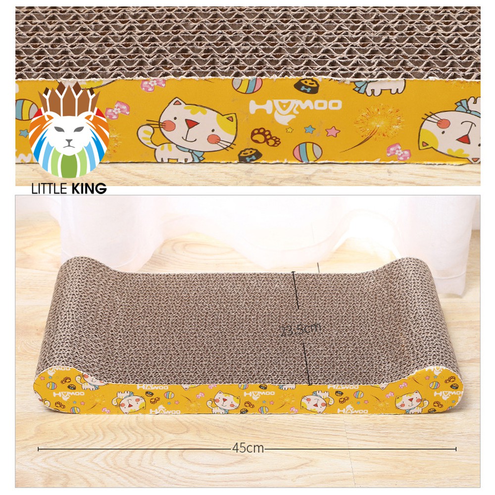 Bàn cào móng cho mèo chất liệu bìa carton tặng kèm catnip cho mèo Little king pet shop
