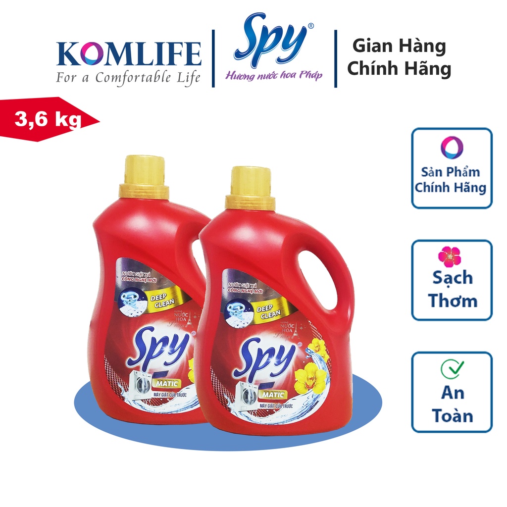 Nước giặt xả SPY Deep Clean Matic Dành cho máy giặt cửa Ngang 3,6 kg ít bọt
