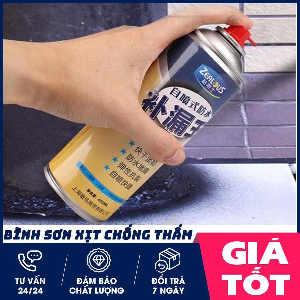 Bình xịt chống thấm đa năng dung tích 450ml chống thấm tường, trần nhà, mái nhà, sân thượng, máng xối, ống nước