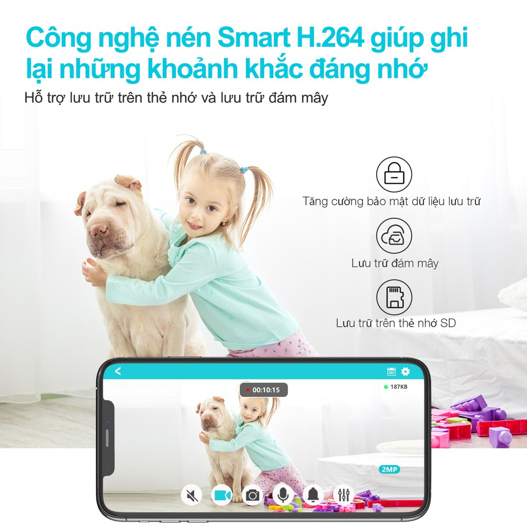 Camera ip wifi Conico 812E Full HD 1080P 2MP - Góc quan sát rộng 150 độ, Đàm thoại 2 chiều, Báo động đột nhập | BigBuy360 - bigbuy360.vn