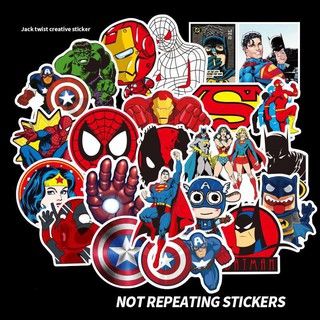 Set 20 Sticker chủ đề siêu anh hùng dễ thương dùng trang trí xe mũ bảo hiểm máy tính xách tay