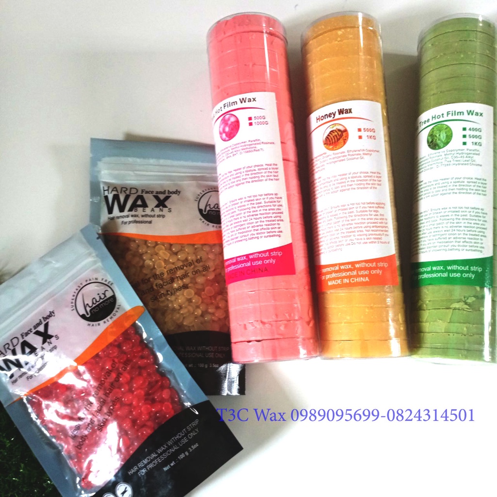 [500g Sáp Wax Lông Cao Cấp, Tặng que] Sáp wax lông cao cấp dạng viên wax cực sạch, siêu bám lông triệt lông tận gốc