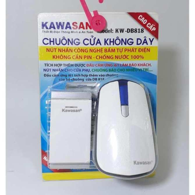 Chuông cửa không dây cao cấp(không pin, không điện, siêu chống nước) Kawasan DB818