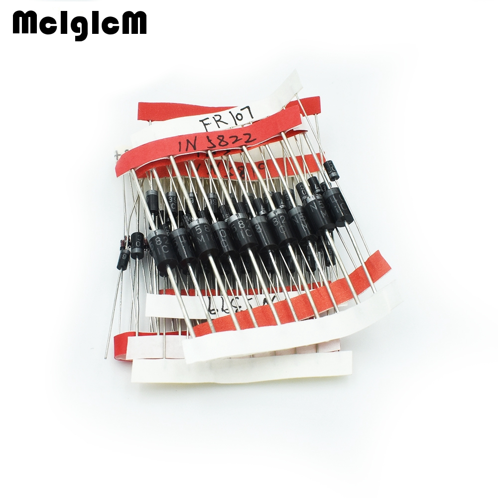 Set 100 đi-ốt 1N4148 4007 5819 5399 5408 5822 FR107 FR207