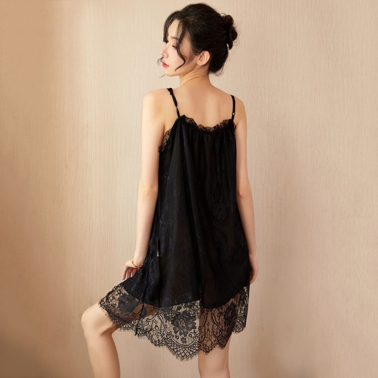 Váy Ngủ Sexy - Đầm Ngủ Sexy Ren Thêu Hoa Quyến Rũ Gợi Cảm Siêu Mềm Mại DN1016_GUU