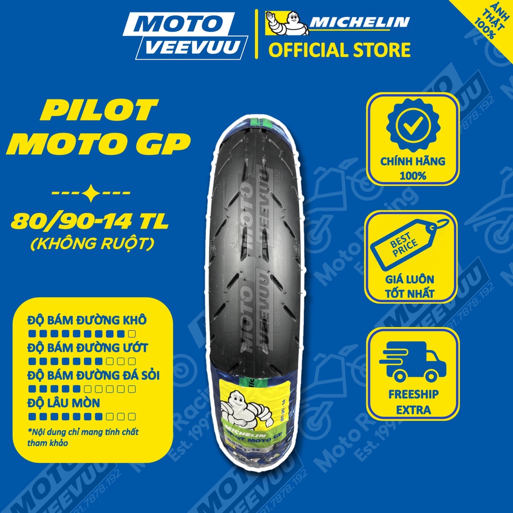 Lốp MICHELIN 80/90-14 TL Moto GP (Lốp không ruột)