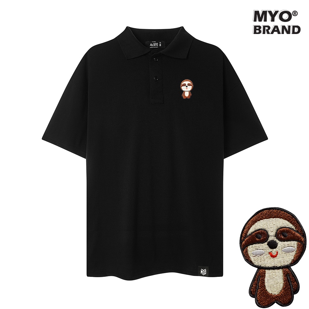Áo Thun Polo Cao Cấp Tay Lỡ MYO Vải Cotton Thêu Gấu M01