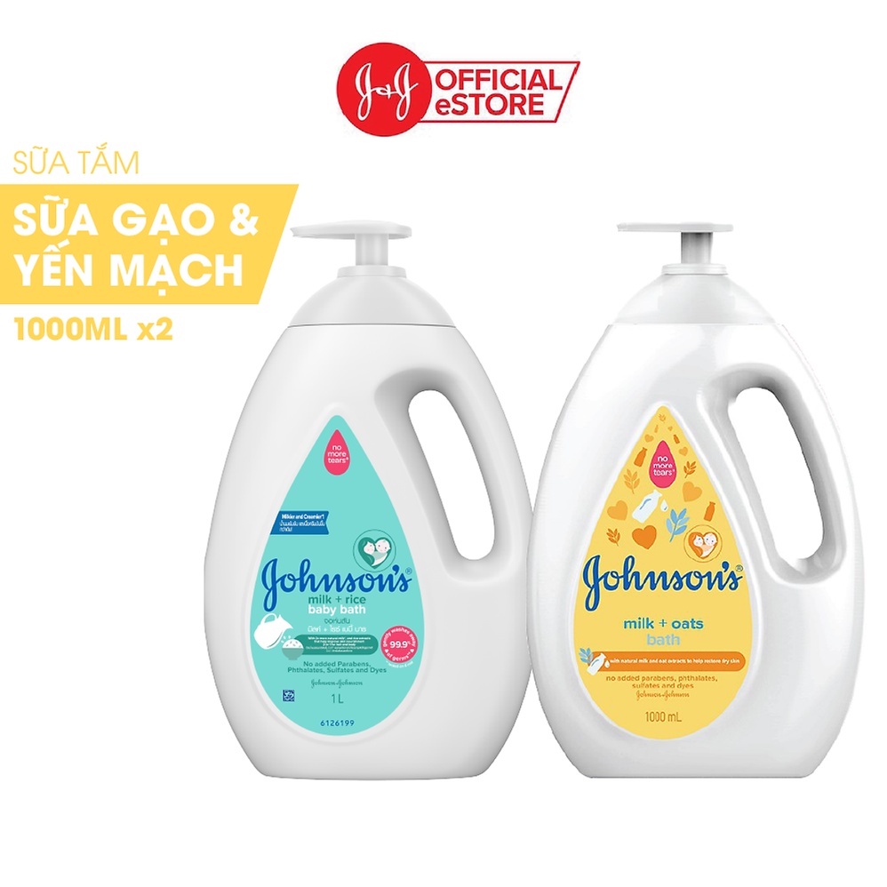 Sữa tắm cho bé JOHNSON Gạo và Yến mạch Bath No More Tears (Chai 1 lít)