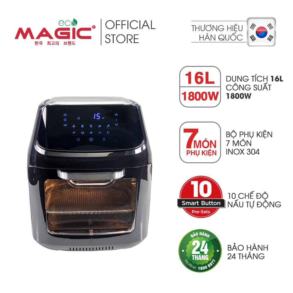 Nồi chiên không dầu kết hợp lò nướng Magic Eco M16, dung tích 16L