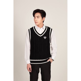 Áo Gile Len Màu Đen