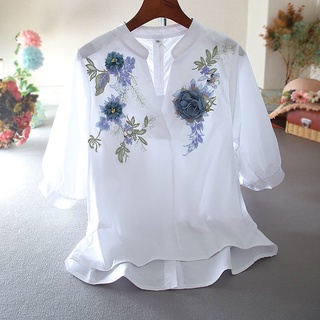 Áo Thun Nữ Plus Size Thêu Hoa Hồng
