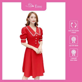 Đầm nữ váy công sở liền thân thanh lịch dáng xòe Thời Trang Emy 75898