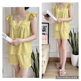 Bộ ngủ lụa tay cánh tiên nữ