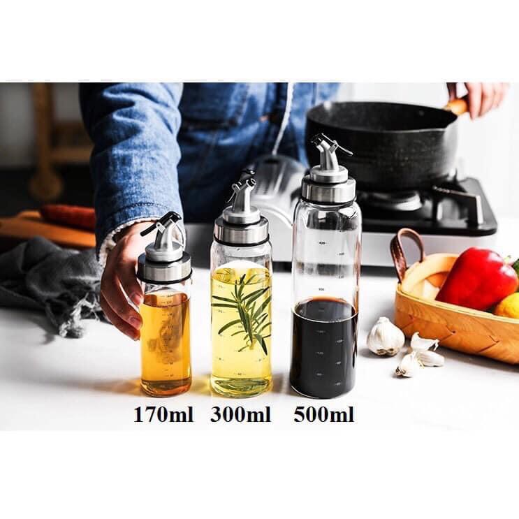 Chai đựng dầu ăn, nước mắm, gia vị trong bếp bằng thủy tinh, dung tích từ 160ML đến 500ML [CÓ SHIPNOW GIAO TRONG NGÀY] | BigBuy360 - bigbuy360.vn