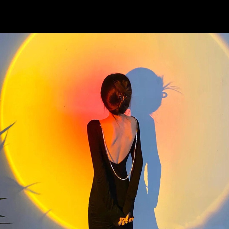 Đèn led rgb chiếu cảnh hoàng hôn / 16 màu, Tai mèo, tạo không khí hoàng hôn