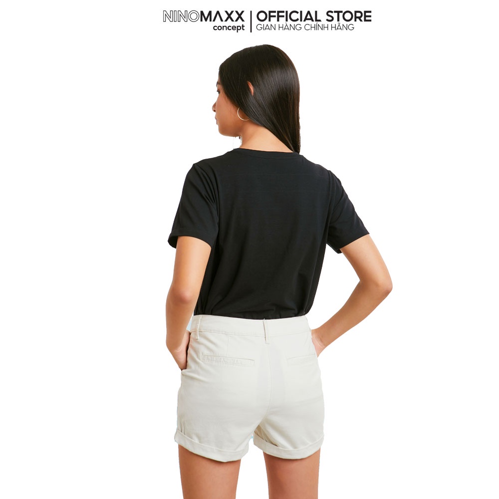 Ninomaxx Áo thun Graphic Nữ tay ngắn chất cotton pha spandex 2104109