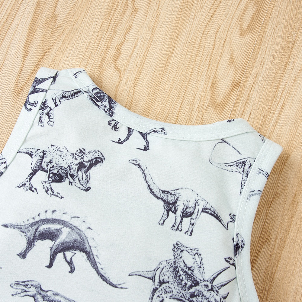 Áo liền quần Mikrdoo in họa tiết khủng long dễ thương cho bé trai sơ sinh