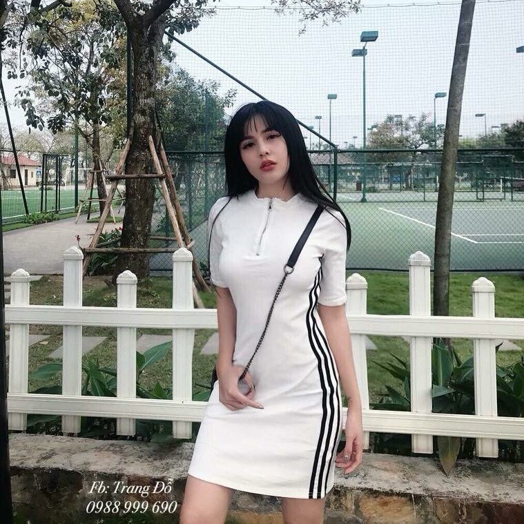 Đầm body thun gân Dây Kéo Thể Thao | BigBuy360 - bigbuy360.vn