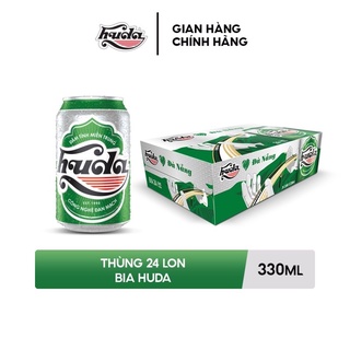 thùng 24 lon bia Huda 330ml